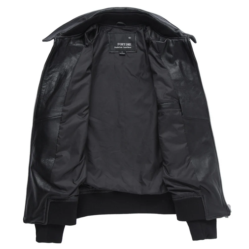 

2018 New Male Genuine Leather Jackets Short Slim Biker Coats Mens Sheepskin Clothing 5XL Mens Casual Clothing Turn Down Collar