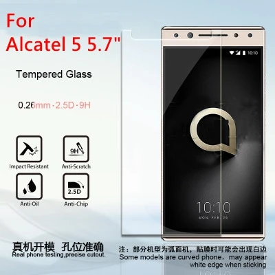 Закаленное стекло 2.5D для Alcatel 5 5,7 дюйма 9H, Взрывозащищенная защитная пленка для Alcatel5 5086A 5086D 5086Y, 2 шт.