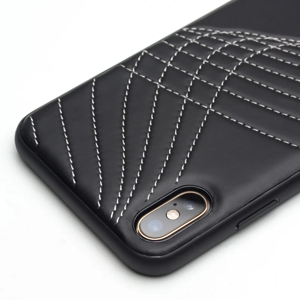 QIALINO Slim Leather Back Case for iPhone XS MAX Luxury Fashion Phone Cover XR Ultra Thin |