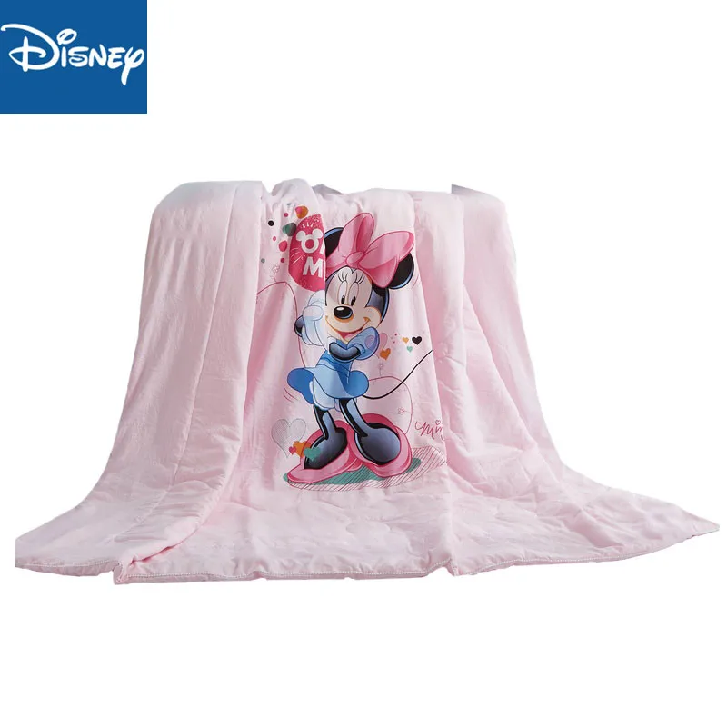 

Minnie mouse summer quilt pink thin comforter for kid room decoration cartoon bed products 100% polyester discount free shipping