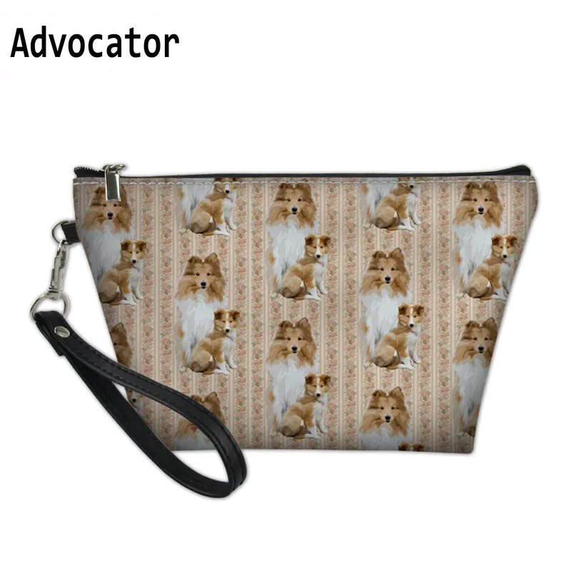 

ADVOCATOR Sheltie Print Ladies Travel Necessity Toiletry Bag for Females Cosmetic Cases Make Up Box Women Wash Kit Pouch Bolsa