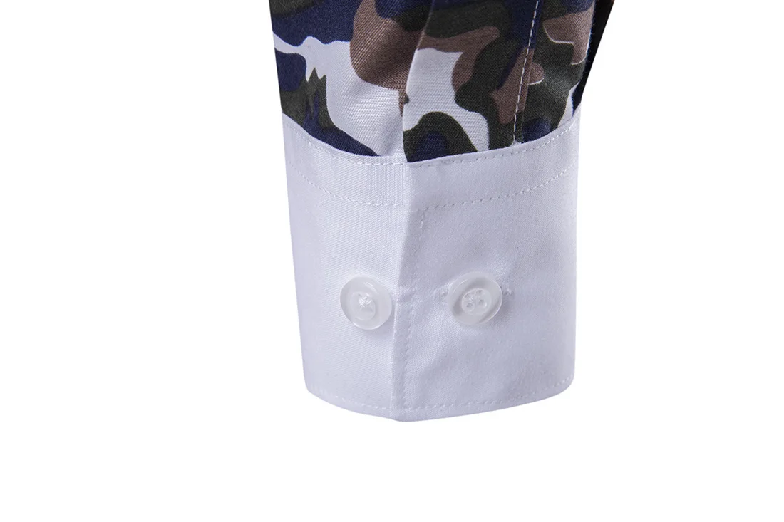 Men Shirt New Patchwork Casual Shirts Turn-down Collar 2017 Camouflage Slim Long Sleeved Chemise Homme XD009 | Мужская одежда