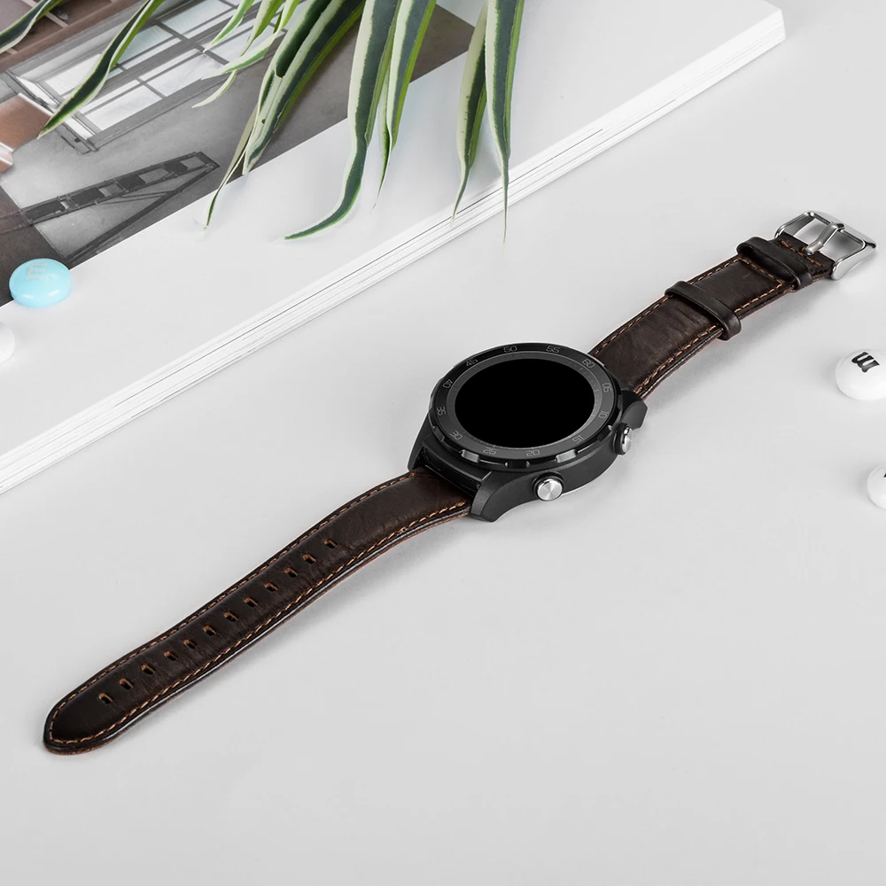 HOCO Quick Release Watch Band 20 мм ремешок из натуральной кожи для huawei Часы Спорт Смарт часы Ретро замена Браслет
