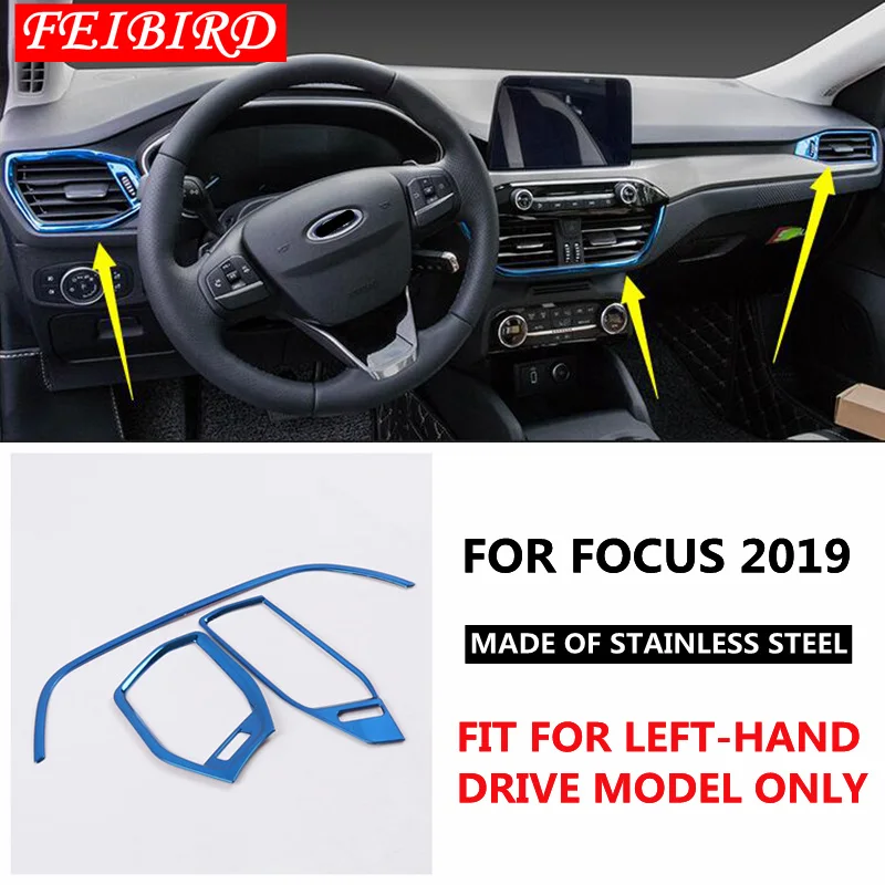 PART NO.5 Синий титановый стиль молдинги для Ford Focus подлокотник на внутреннюю сторону двери Кнопка Подъема Окна крышка отделка - Название цвета: PART NO.5