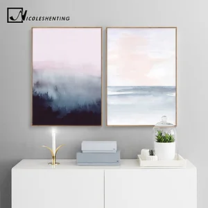 Акварельный лес абстрактный холст плакат скандинавский пейзаж настенная живопись украшение картина скандинавский домашний декор