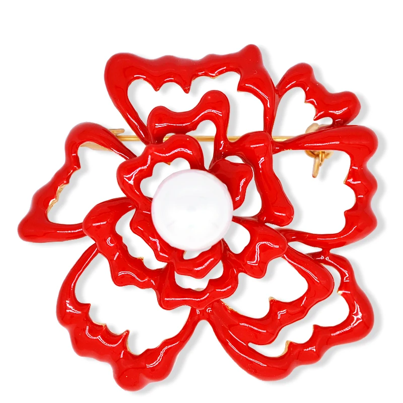 Zhen томоми красного цвета пион пирсинг элегантные женские имитация жемчужина