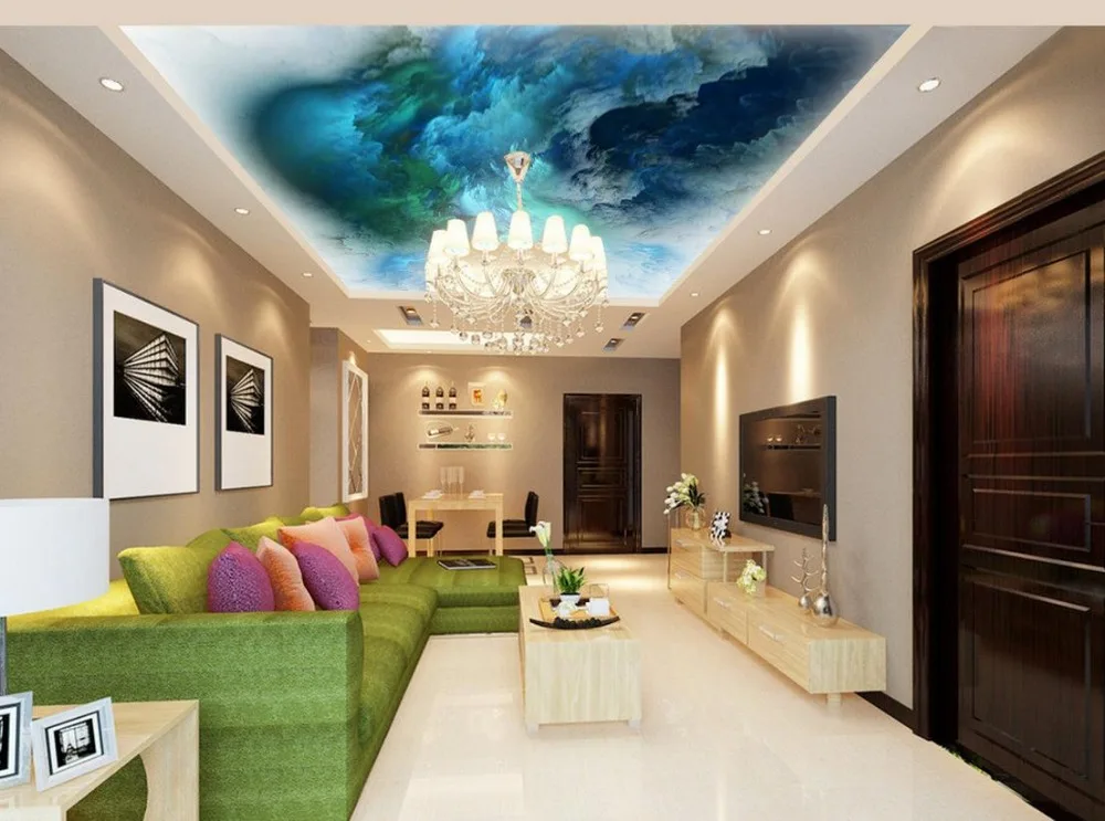 Clouds flowing color ceiling frescoes photo wall murals wallpaper 3d | Обустройство дома