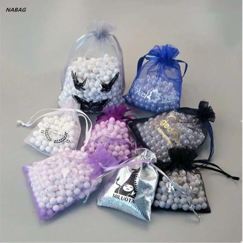 

30Pcs Gift Bags Spot Plain Yarn Candy Bags Eugen Gauze Bag Beam Port Packaging Organza Bags Wedding Supplies 7*9cm