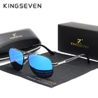 KINGSEVEN, квадратные солнцезащитные очки из нержавеющей стали, 2019, мужские поляризованные зеркальные солнцезащитные очки, пилота, женские очки, аксессуары N738