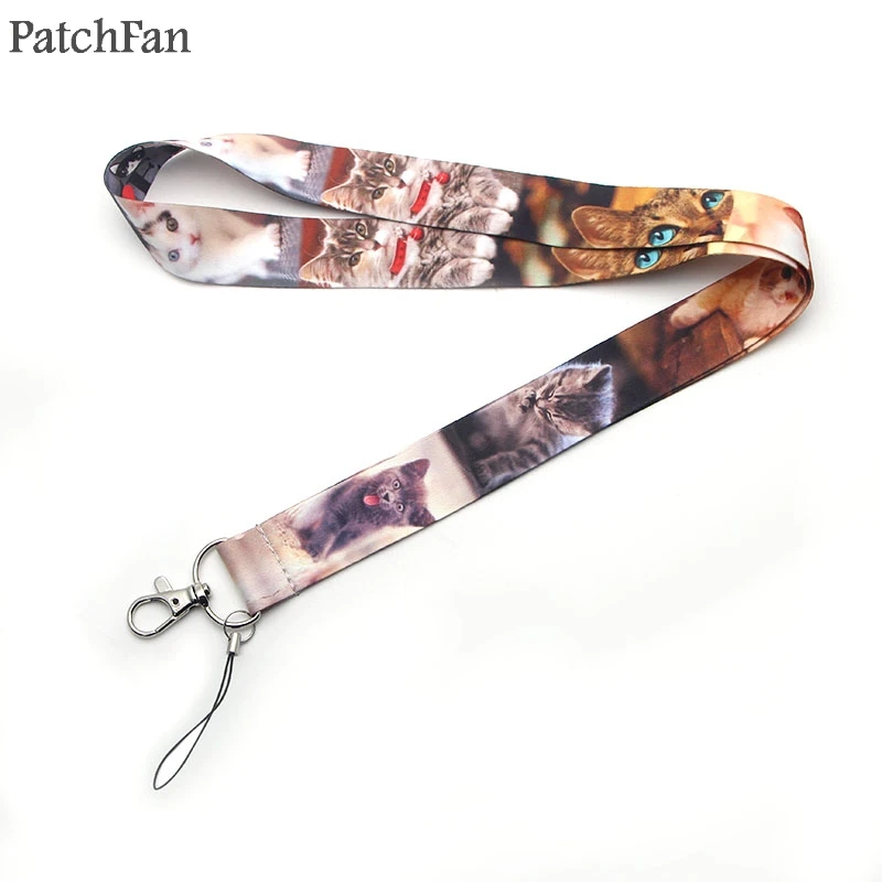 A0421 Patchfan красивое Кот ремешок для ID Pass карты Знак мультфильм шейные платки