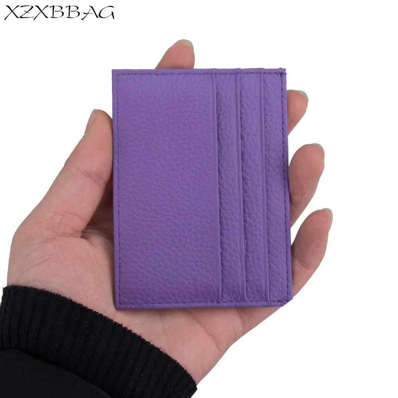 Чехол XZXBBAG из натуральной кожи для мужчин и женщин тонкий кошелек кредитных карт
