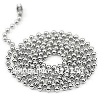 50pcs free shipping 2 4mm 28inch stainless steel ball beads necklace chain stainless steel ball chain keychain ball chain