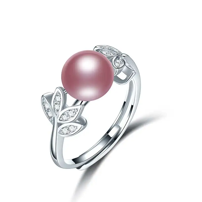 purple pearl HENGSHENG AAAA 8-8,5 мм натуральные кольца из пресноводного жемчуга для женщин модное регулируемое Ювелирное кольцо с коробкой - Цвет камня: purple pearl