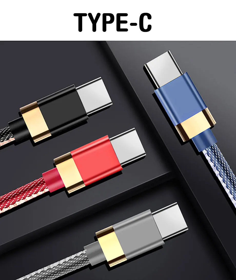 Usb type-C Micro кабель из цинкового сплава прочный кабель для samsung S8 S9 huawei type C Micro Быстрая зарядка линия передачи данных на Xiaomi USB Micro