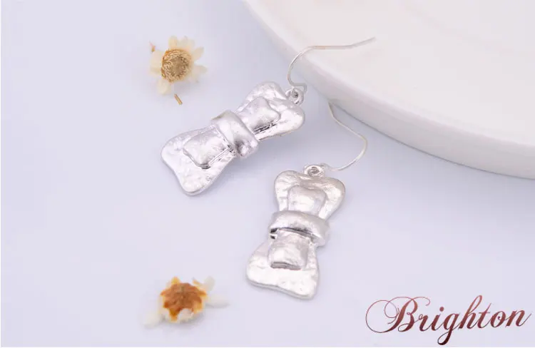 Cute Style Fashion Design Gold/Silver Plated Bowknot Shaped Pendant Women Statement Dangle Earrings | Украшения и аксессуары