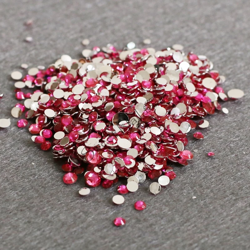 400pcs SS6-SS30 Mixed Size charming beautiful Light Rose 14 facet round diamond sparkling acrylic nail art decoration N14 | Красота и