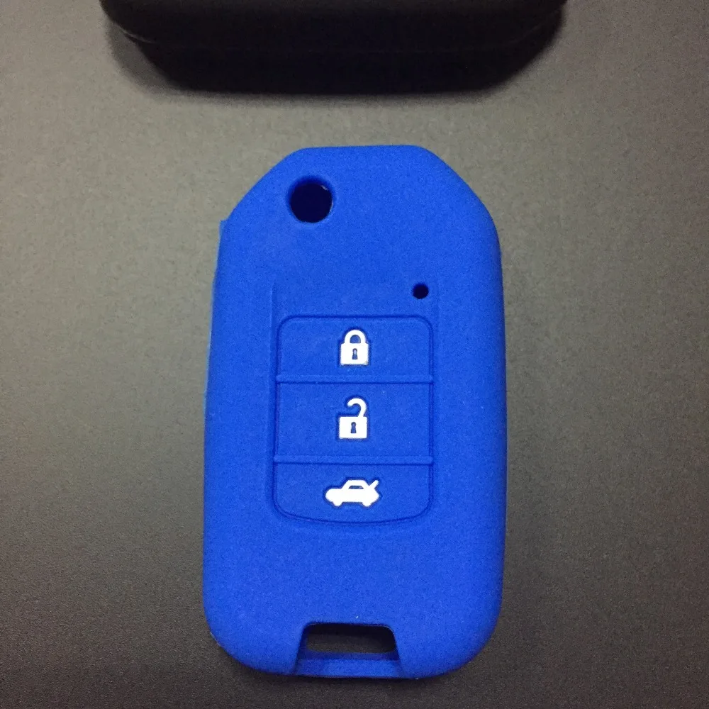 

1pcs/lot New Silicone Car Key Case Cover for honda for Accord 9 Crider CR-V Freed key chain 3 buttons folding flip fob protector