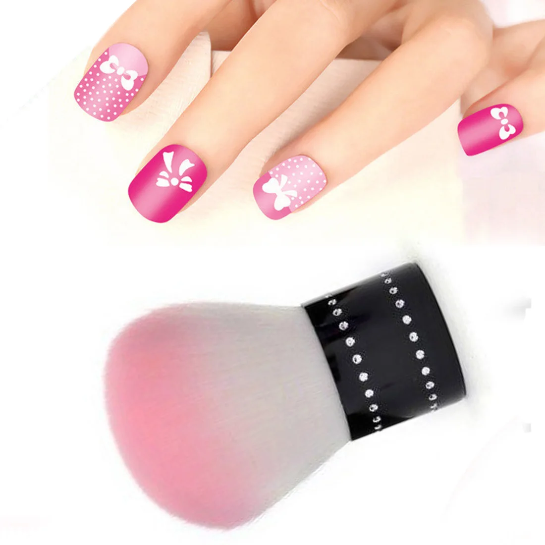 Маникюрный Инструмент для дизайна ногтей со стразами 1 шт. мягкая пилочка щетка