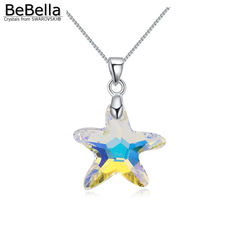 BeBella 4 вида цветов кулон с кристаллами морской звезды ожерелье Swarovski модные