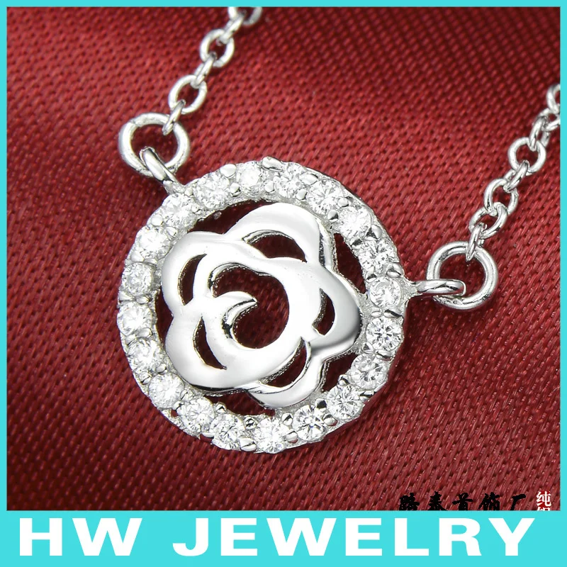 Ожерелье из серебра с розам ожерелье 925 пробы подвеской лидер продаж.|925 necklace|sterling