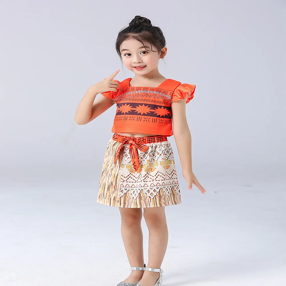 Платье для девочек платье принцессы Моаны на Хэллоуин Рождество косплей костюм