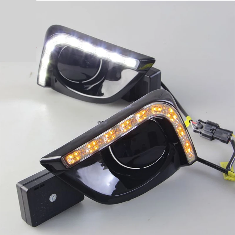 Hlxg 2 шт. 9 светодиоды DRL светодиодный для Toyota Vios 2014 2015 2016 автомобильные мигающие