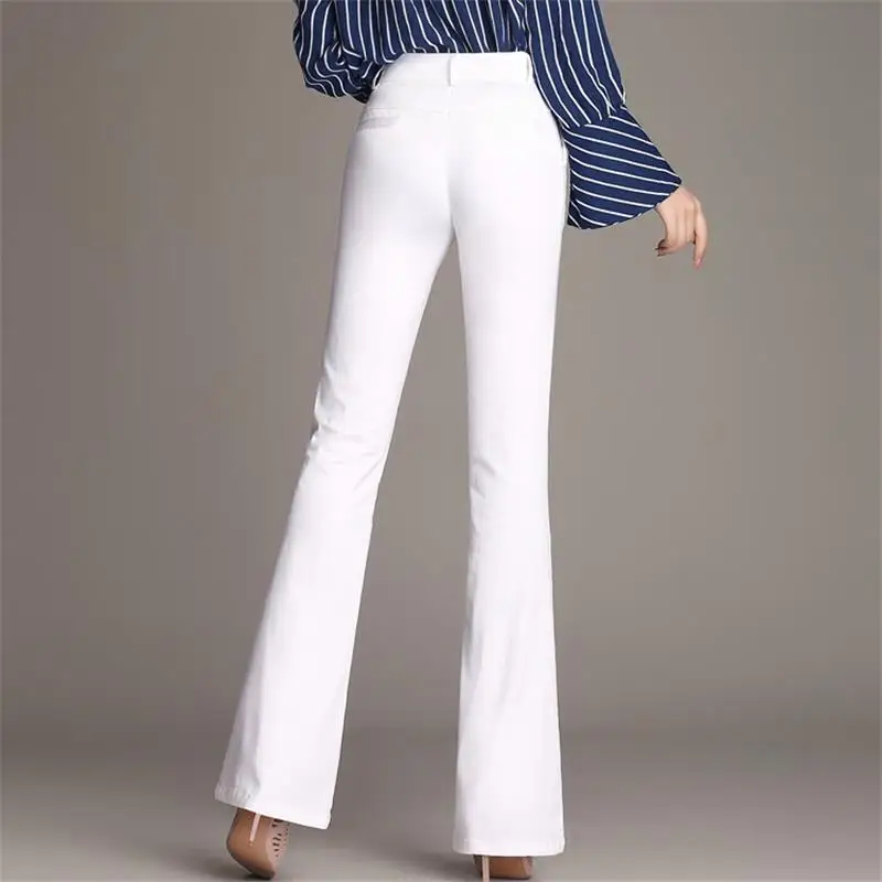 Женские однотонные брюки повседневные хлопковые с высокой талией 4 цвета