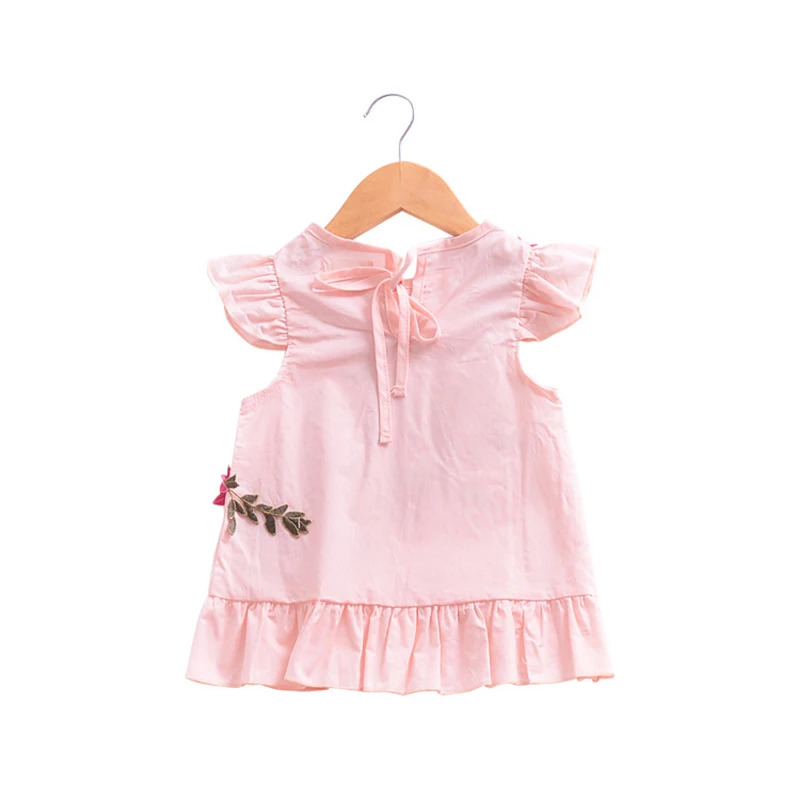 Elegant lady wind dress cute baby lunch break three-dimensional flower pleated |