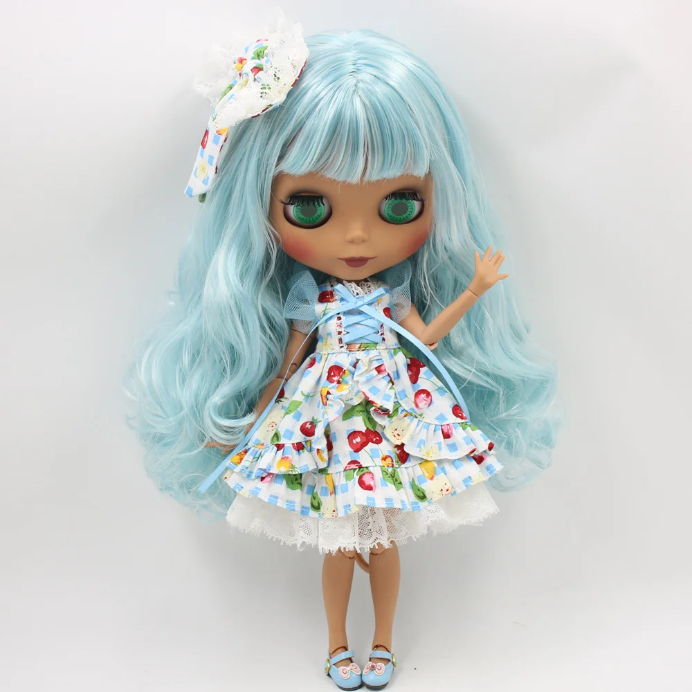 ICY Nude Blyth кукла No. BL950/8800 черный микс серебряные волосы тело черная кожа матовое