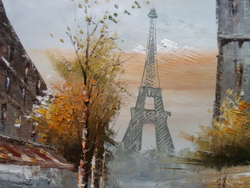 

Frameless oil painting for home decor wall paiting picture oil painting handpainted landscape painting 5060 paris
