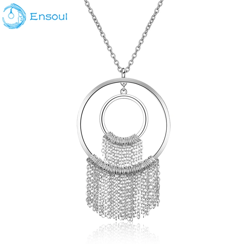 Ensoul Новый дизайн цепи Fsahion кулон ожерелье s с кисточками из сплава подарки на день