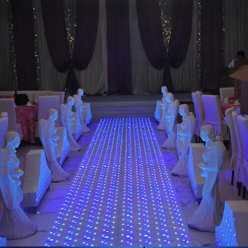 

1pcs 60*50 cm Upscale Luxury Colorful Changed LED Wedding Mirror Carpet Aisle Runner For Wedding T Station Stage Decorations