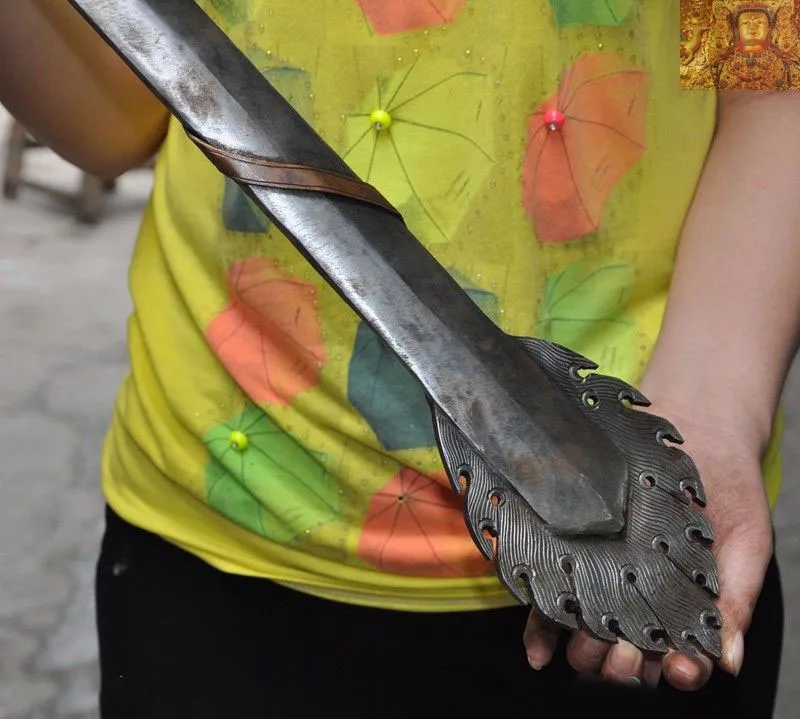 

wedding decoration Tibetan Meteorite iron Dragon head sword Exorcism Vajra Phurpa Dagger equipment