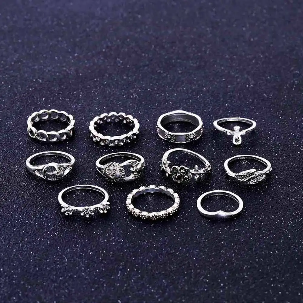 Женское свадебное кольцо FAMSHIN винтажное ажурное в богемном стиле с цветком и