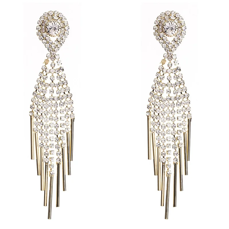 Naomy&ampZP Luxury Wedding Earrings For Women Tassel Bohemian Boho Drop Long Crystal Dangle Jewelry Wholesale | Украшения и