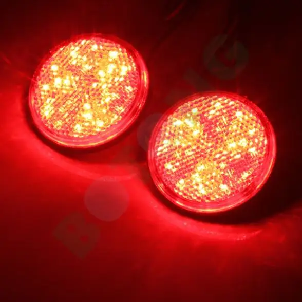 2x Car Auto Vehicle Red Round Brake Stop Tail Rear Light Lamp Bulb 12V | Автомобили и мотоциклы