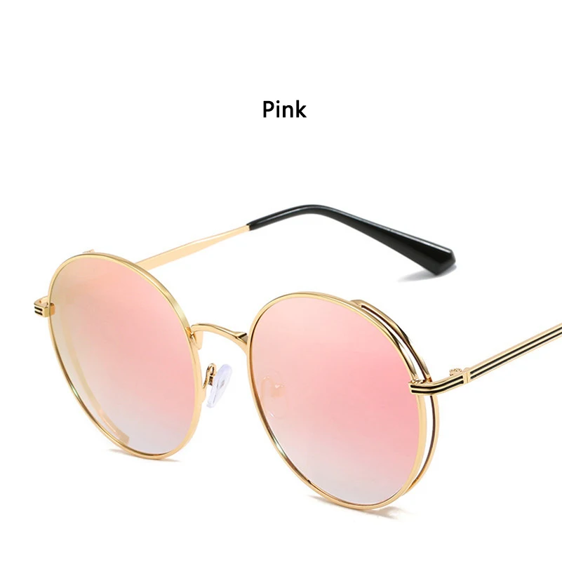 Pink Новинка, классические Светоотражающие женские очки, цветная пленка, покрытие линз, зеркальное покрытие, античные женские очки, модные, lunette soleil femmeS5 - Цвет линз: Pink