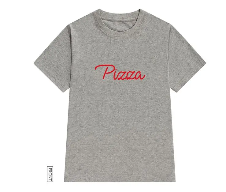 Женская хлопковая футболка с надписью pizza red повседневная забавная для девушек и