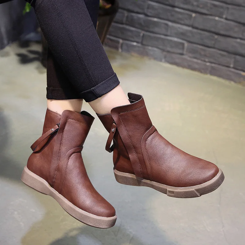 Новые женские Ботинки Martin женская мягкая кожаная обувь осенние короткие ботинки