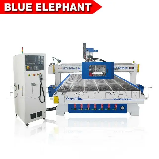 Машина с ЧПУ Blue Elephant 2040 карусель ATC резка/гравировка алюминия меди МДФ акрила