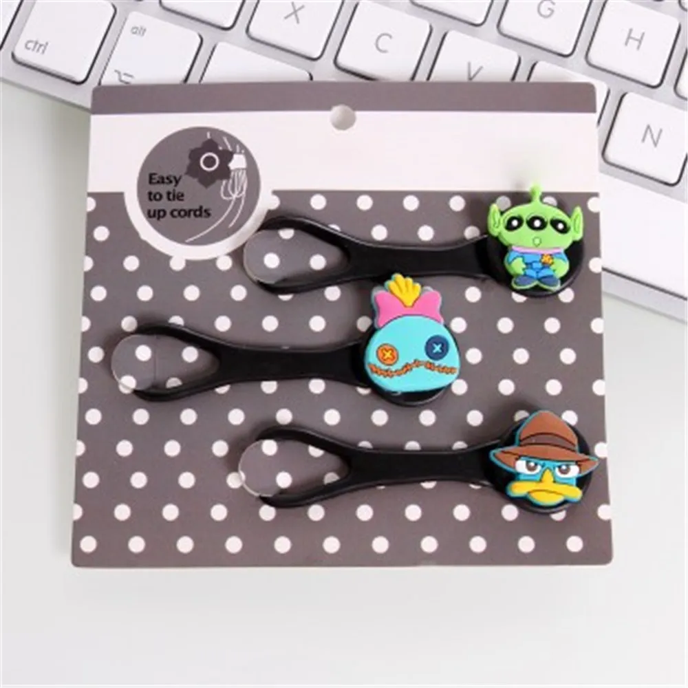 3Pcs Cute Mini Cartoon Earphone Cable Winder Charging Wire Cord Organizer Holder for iPhone Android Multi-styles | Электроника