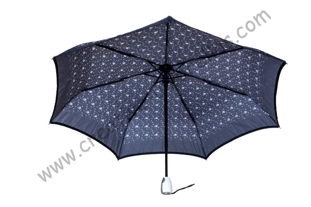 Drop shipping (3pcs/lot)Fully automaticaly 210T Pongee Stars Printed umbrellas,steel shaft Spain parasol,fiberglass U-groove