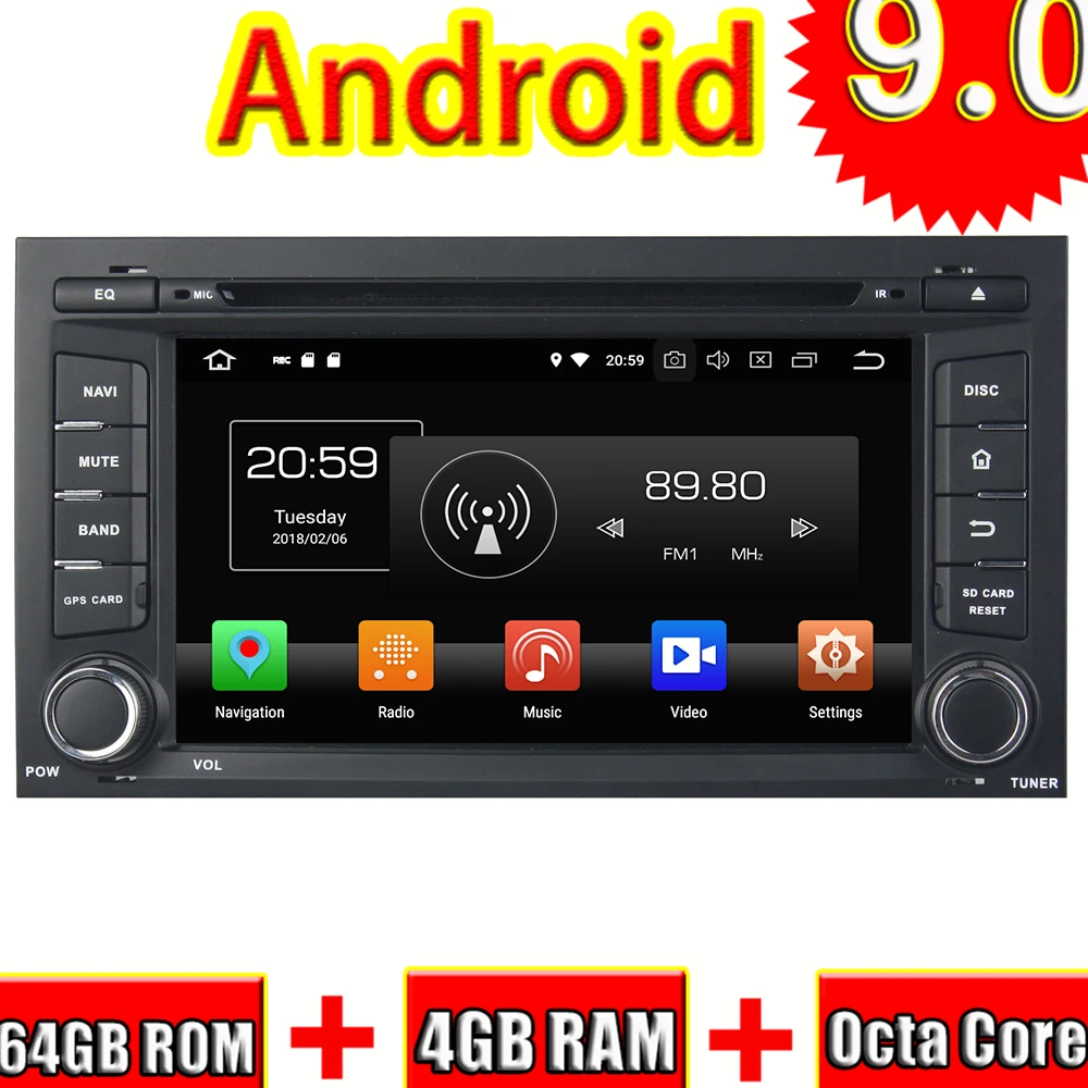 

Topnavi 7'' Android 9.0 Car DVD Media Center Auto CD Player For Seat LEON 2014 Audio Radio Stereo 2 DIN GPS Navigation Octa Core