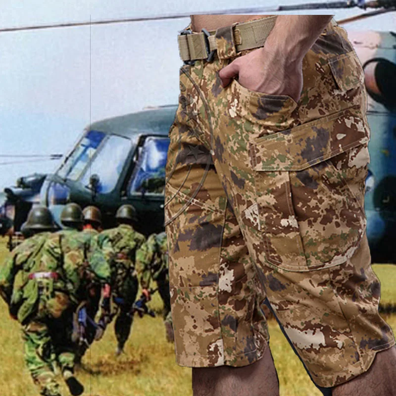 Брюки-Капри мужские из хлопка и полиэстера камуфляжные быстросохнущие | Спорт