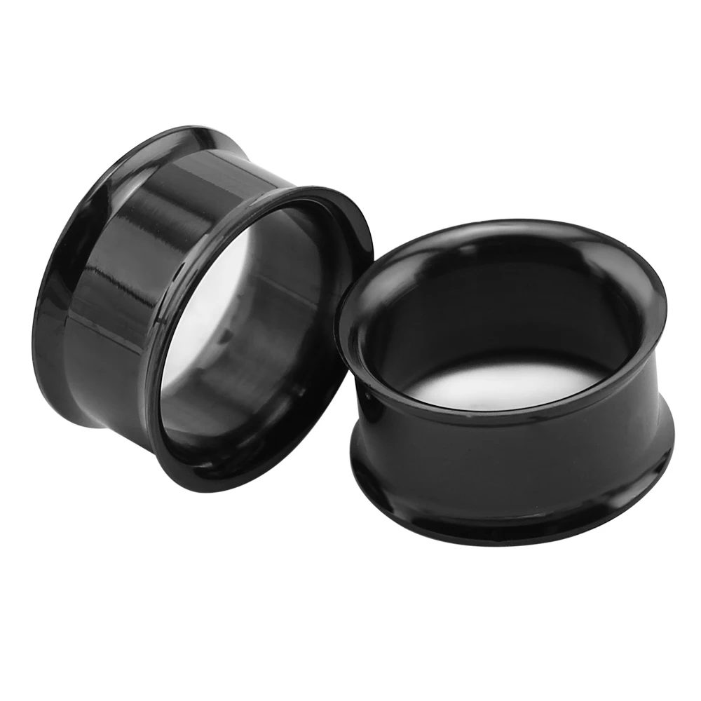 2Pcs Unisex Fashion Stainless Steel No Screw Double Flare Ear Plug 3-25mm Gauge Tunnel Body Piercing Jewelry Hollow Expander | Украшения и