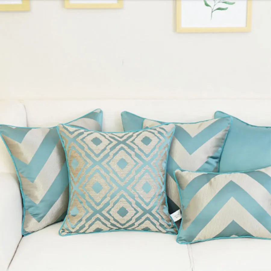 Ретро серая синяя Геометрическая Подушка/Чехол almofadas Западный винтажный Чехол