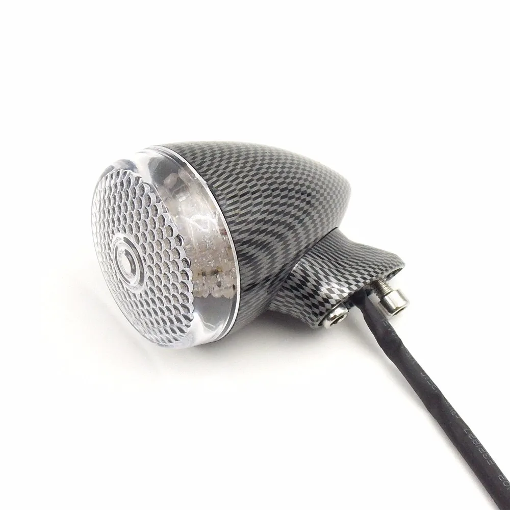 4 шт. углеродное волокно Стайлинг мотоцикла светодиодный сигнал поворота стоп 12 В