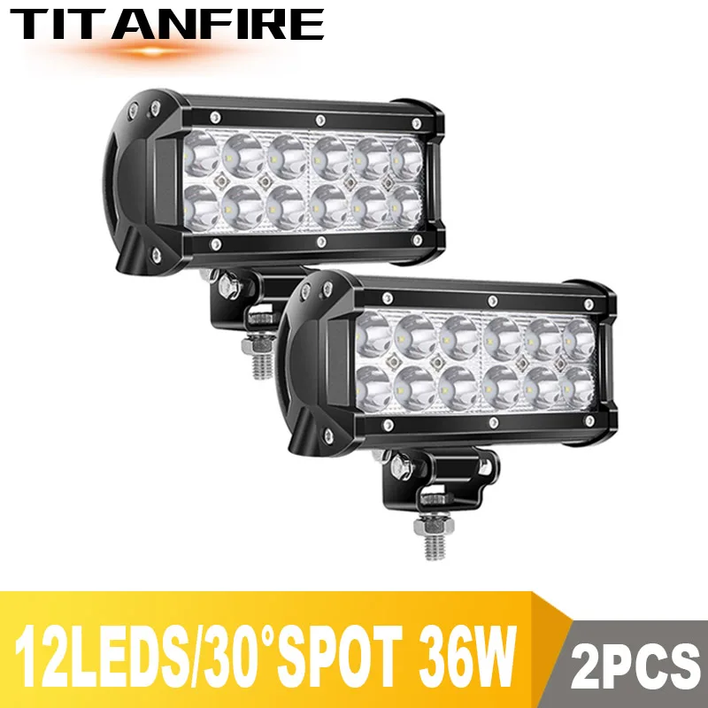 2PCS 36W 7inch SPOT DS 4 7 12 18 дюймов 18 Вт 36 Вт 72 Вт 108 ВТ внедорожный светодиодный рабочий светильник светодиодный бар для мотоцикла Трактор Лодка 4WD 4x4 грузовик внедорожник ATV 12 в 24 В - Цвет: 2PCS 36W 7inch SPOT