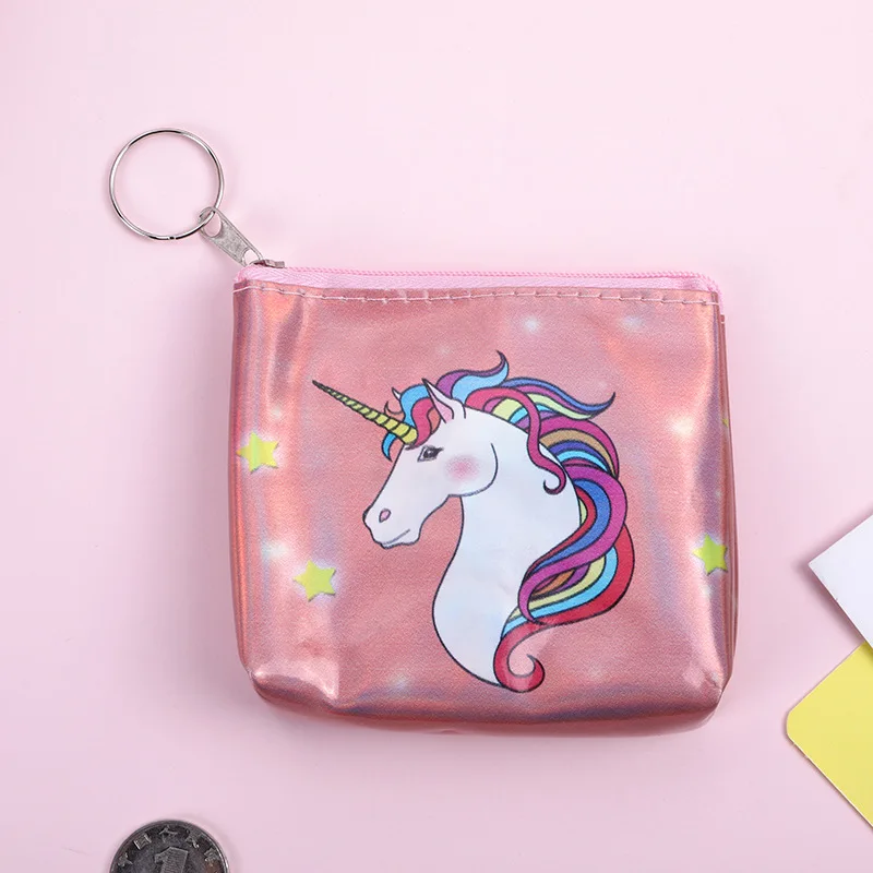 Новинка, кошелек my little pony, Дамский мини-кошелек с единорогом, маленький свежий кожзам, Студенческая сумка для монет с брелоком