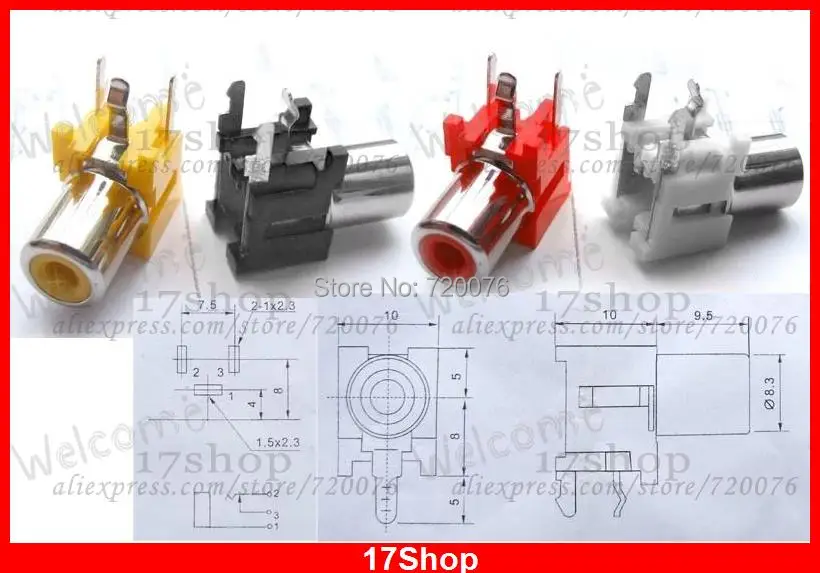 RCA разъем Jack Switch PCB 4 цвета для усилителя CCTV видео аудио монитора 160 шт.|pcb switch|pcb rcapcb